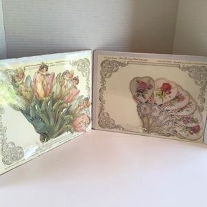 Past Times Fan Greeting Cards Sealed Envelope 1901 Paper Fan Love Cherub England